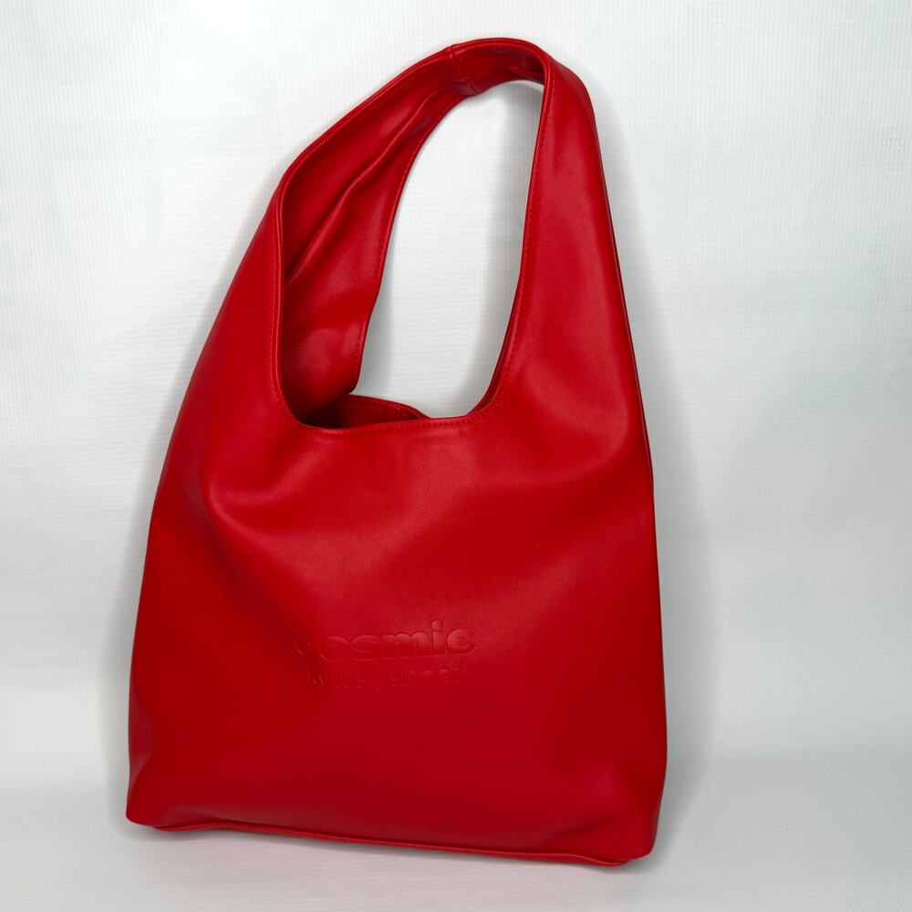 Kylie Cosmetics Red Faux Leather Cosmic Hobo Shoulder Tote Bag 17x12 Excellent